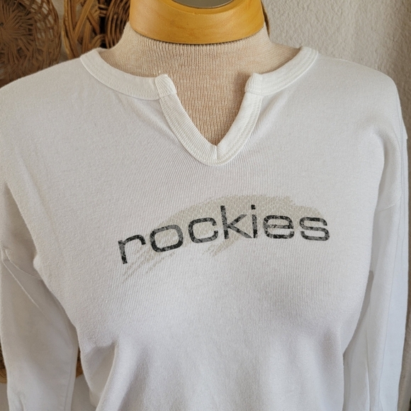 Rockies 3/4 Sleeve V Neck Tee SZ M - Picture 2 of 5